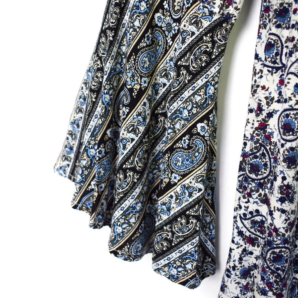 Umgee Floral Paisley Flare Sleeve Boho Tunic Small - Picture 5 of 15